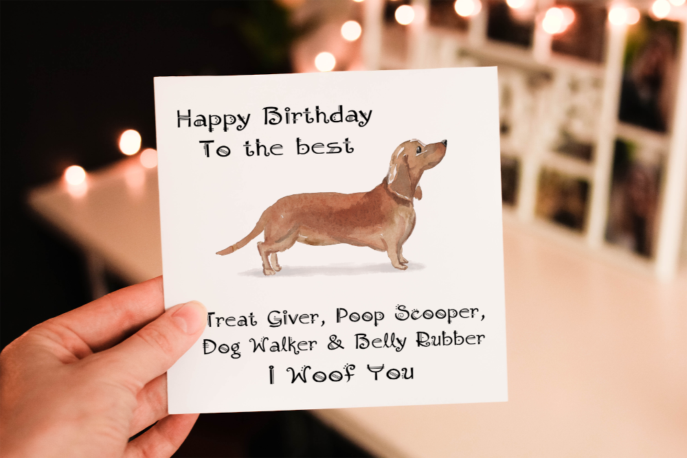 Dachshund Dog Birthday Card, Dog Birthday Card